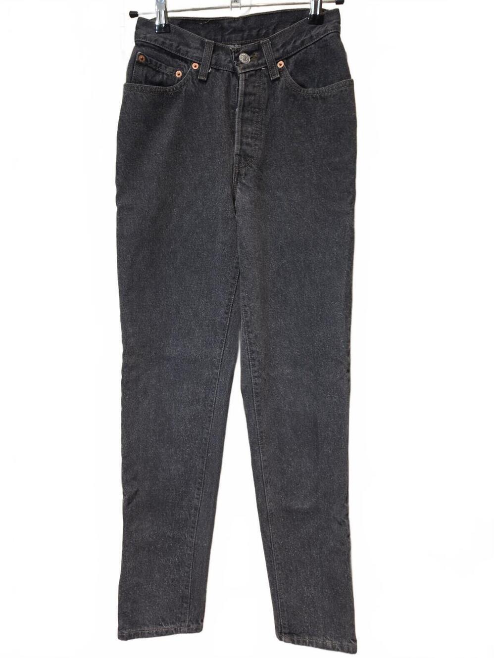 VINTAGE Levi’s 13501-0658 faded black Hi Rise denim button fly jeans 25x29